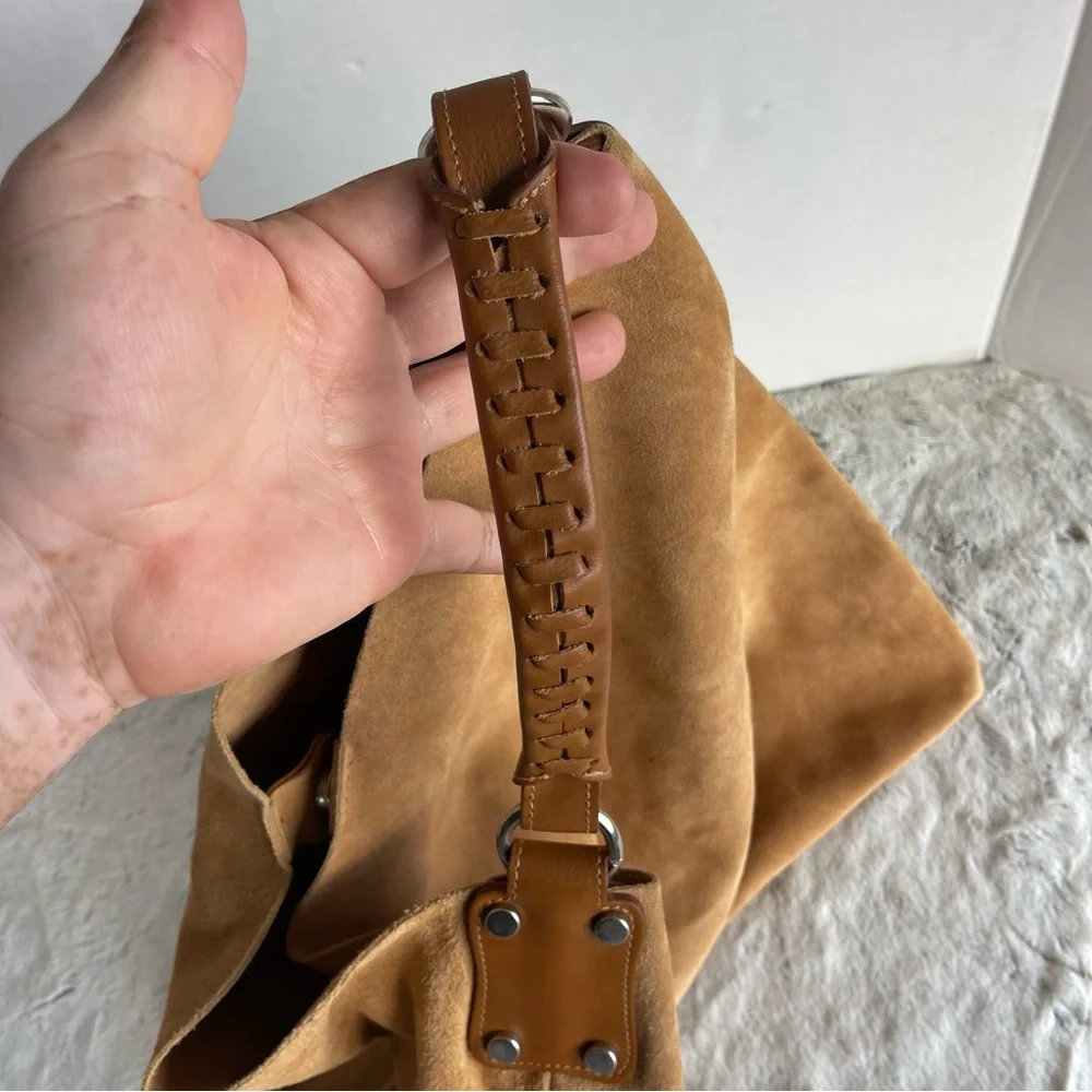 MAURIZIO TAIUTI Suede Leather Tan Color Hobo Bag - Picture 4 of 13
